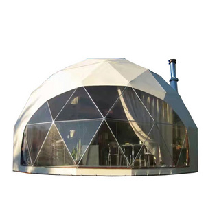 Winter Outdoor Dome House Waterproof PVC Cover Geodesic Glamping Dome Tent Igloo Tent