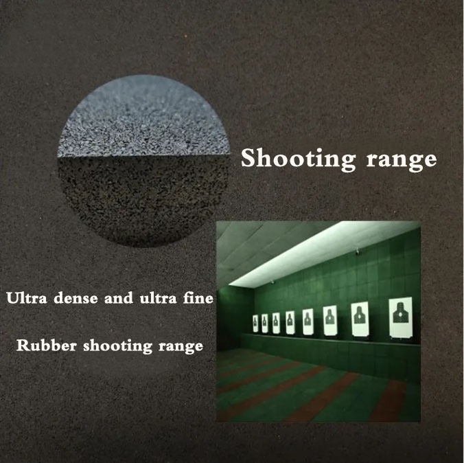 High density rubber pad wall tiles for shooting ranges