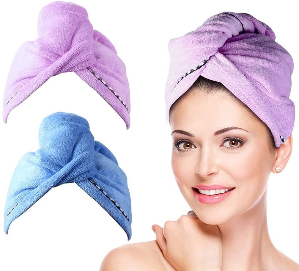 Private Label Quick Dry Microfiber Towel Hair Salon Turban Wrap Micro Fiber Hair Towel