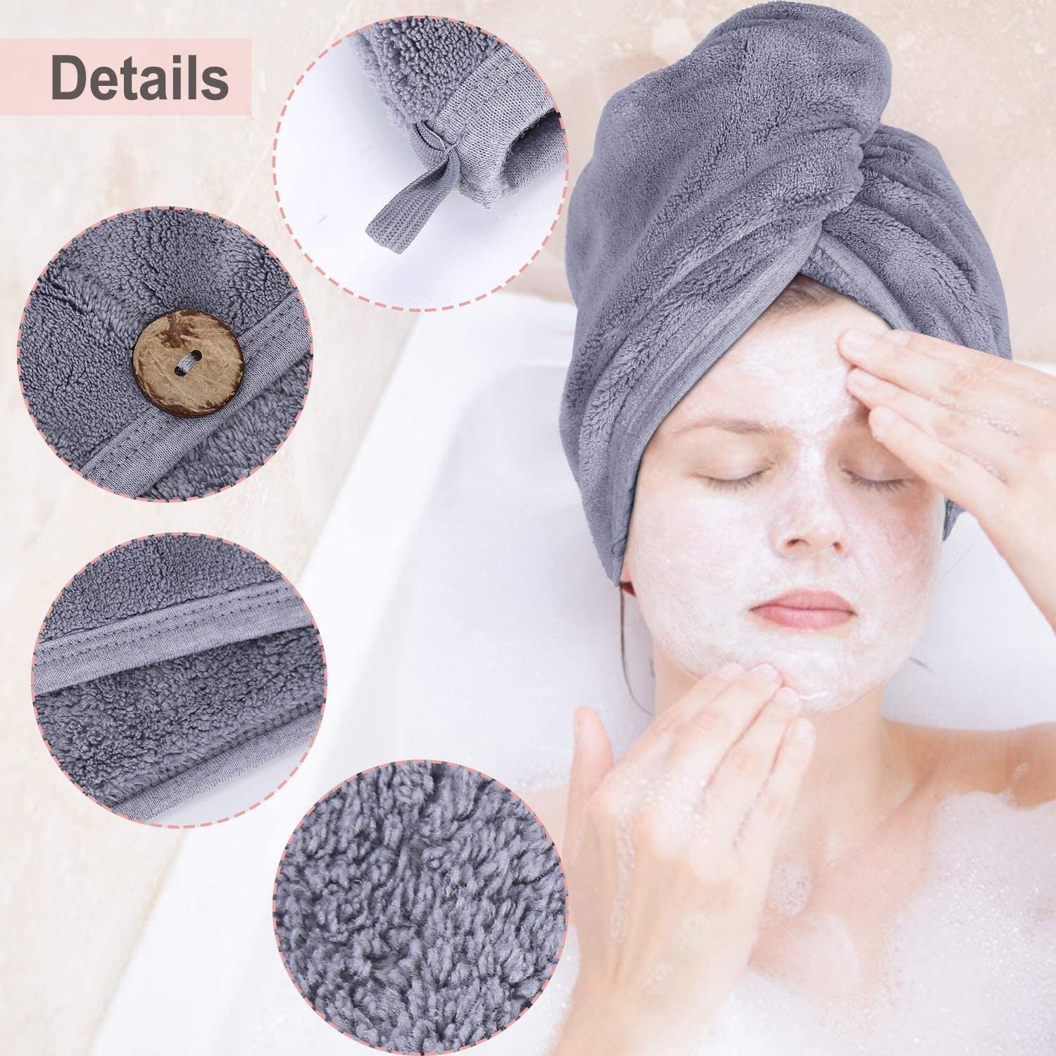 Private Label Quick Dry Microfiber Towel Hair Salon Turban Wrap Micro Fiber Hair Towel