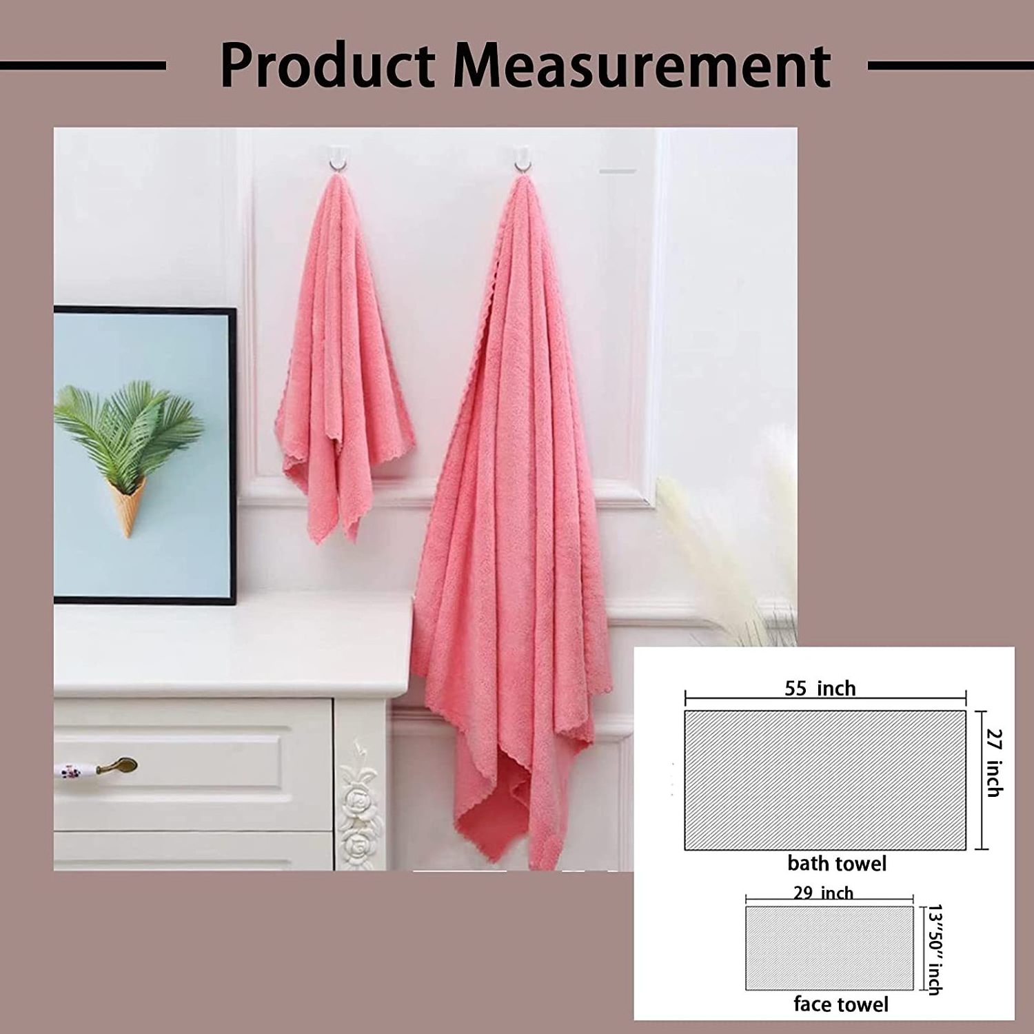 Custom Logo Absorbent Coral Fleece Towel Set 2pcs Microfiber Bathroom Towel Terry Face Towel