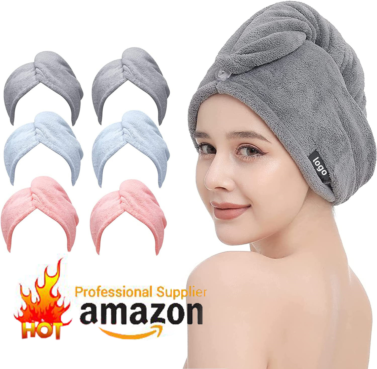 Private Label Quick Dry Microfiber Towel Hair Salon Turban Wrap Micro Fiber Hair Towel