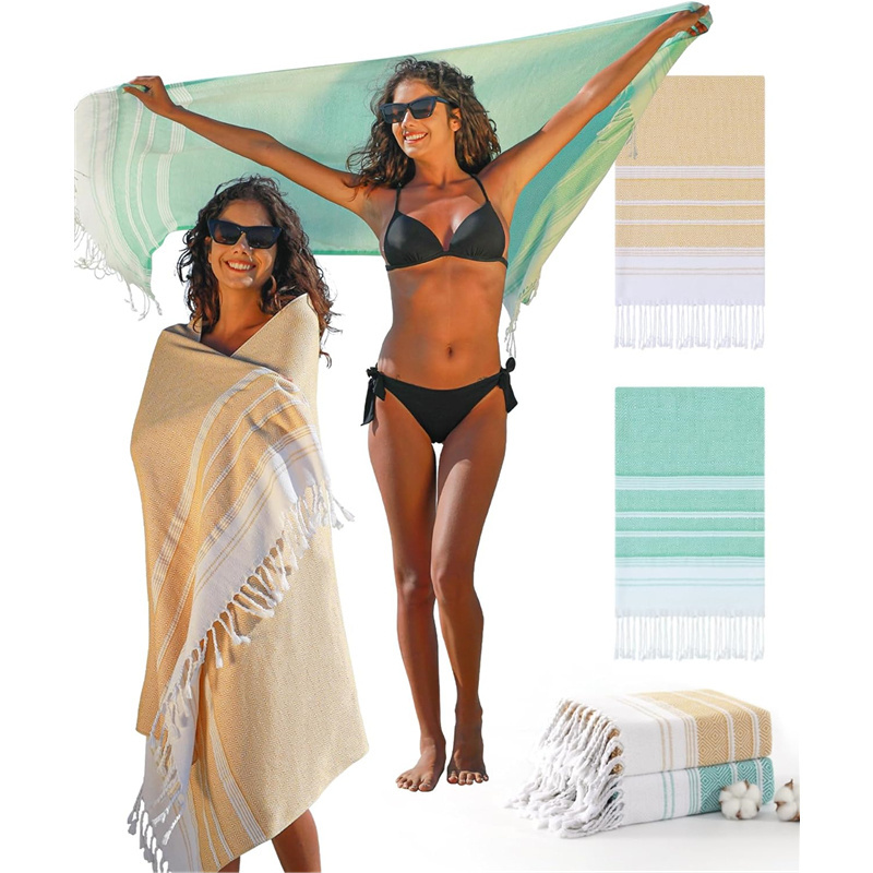 Wholesaler Quick Dry Sand Free 100% Cotton Turkish Beach Towel