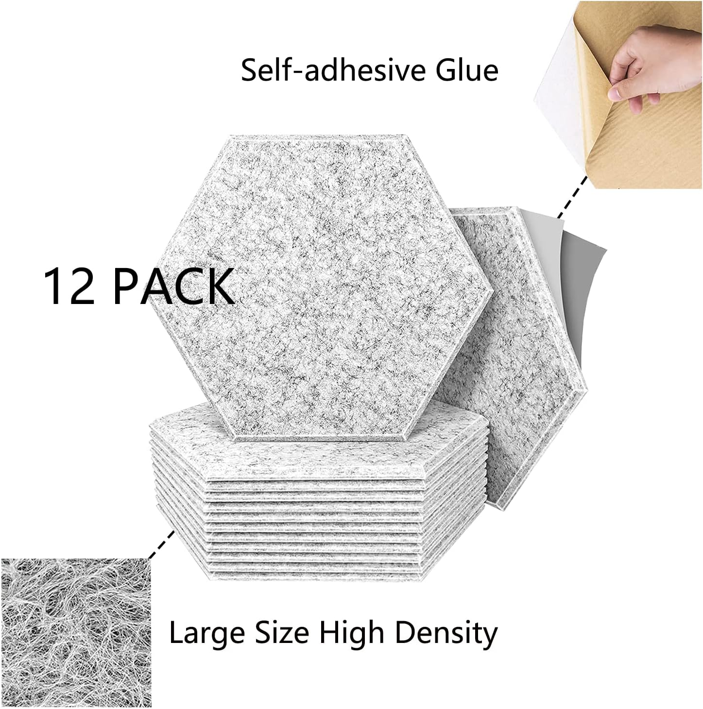 Sound Proof Hexagonal Foam Panels High Density Polyester Fiber Acoustic Panels for Home Studio