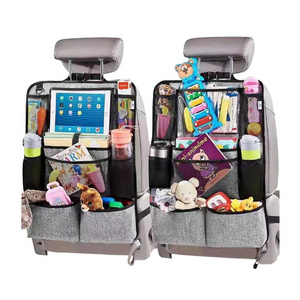 New foldable waterproof car back seat organizer with touch screen