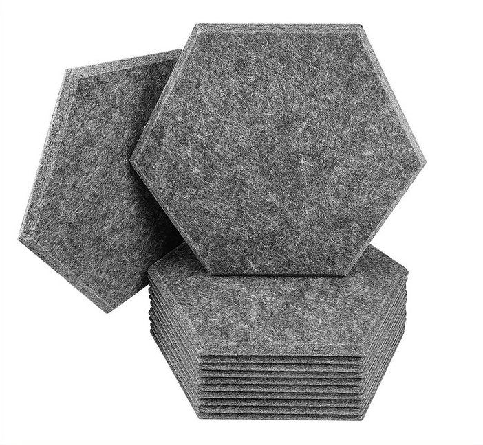 Sound Proof Hexagonal Foam Panels High Density Polyester Fiber Acoustic Panels for Home Studio