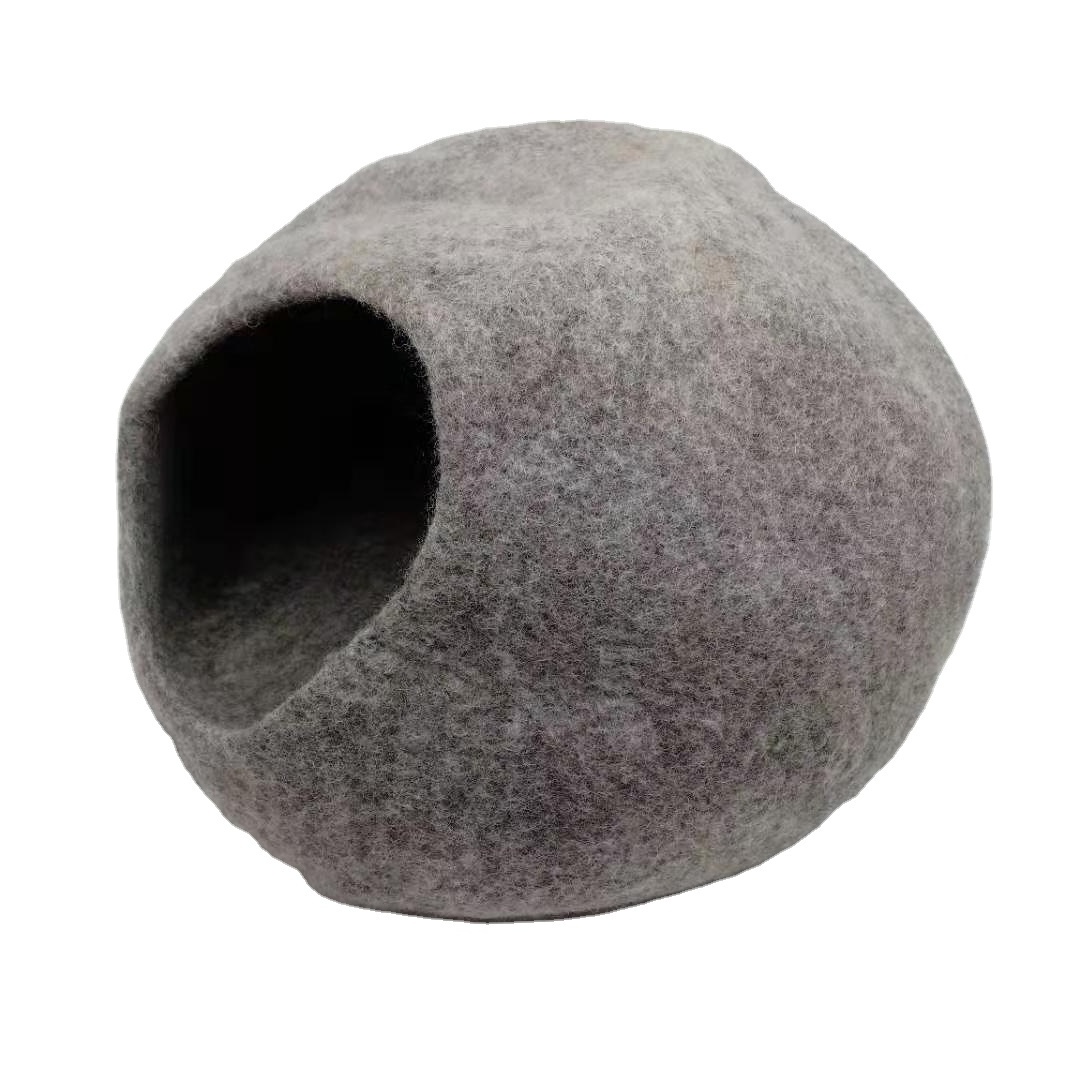 Handmade Organic Wool felt Cat Cave and house felt pet nest