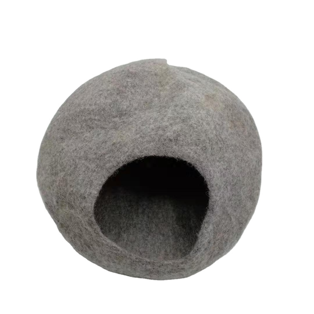 Handmade Organic Wool felt Cat Cave and house felt pet nest