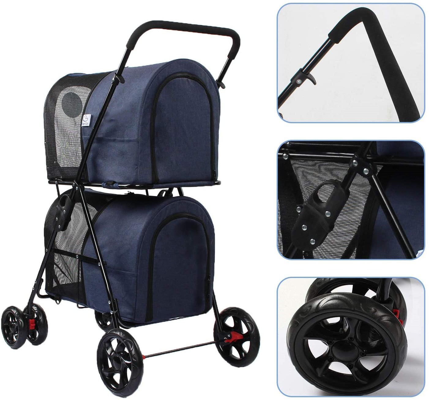 pet trolley with wheels sporty double dog stroller auto folding pink dog stroller 2 dogs