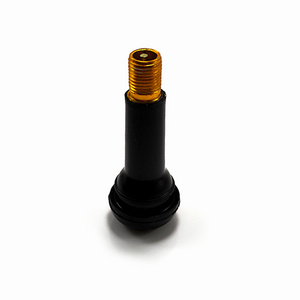 Snap-In Rubber Tire Valve Stems Medium Black TR414 For Tubeless Tire Valve