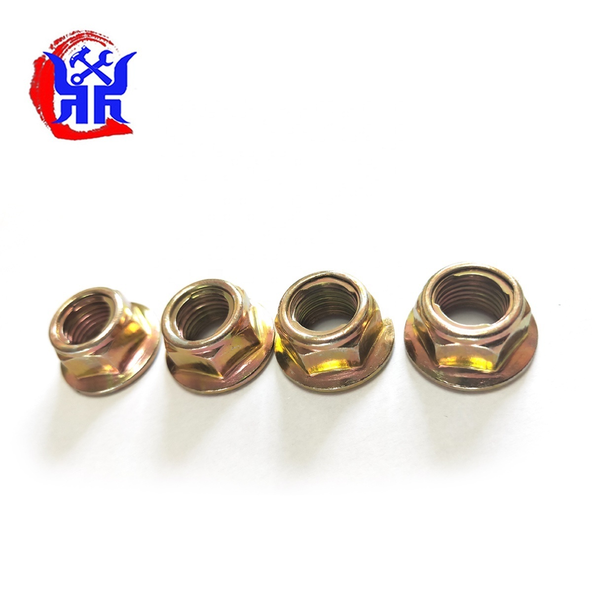 yellow m10x1.25 titanium hex nut with flange wing head acorn nuts