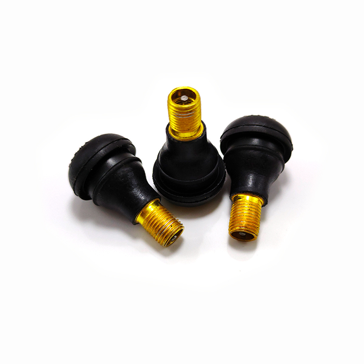 TR412 Tubeless Tire Valve Stems Black Rubber Snap-in Tire Valve Stems Universal Tubeless 0.453 inches 11.5mm Rim Holes