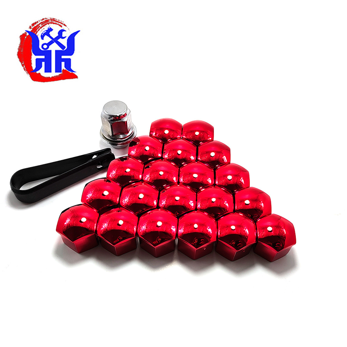 Lug Nut Covers Black 17mm Inner Hex Plastic Wheel Bolt Dust Caps Auto Rims Nut Exterior Protection with Removal Clip