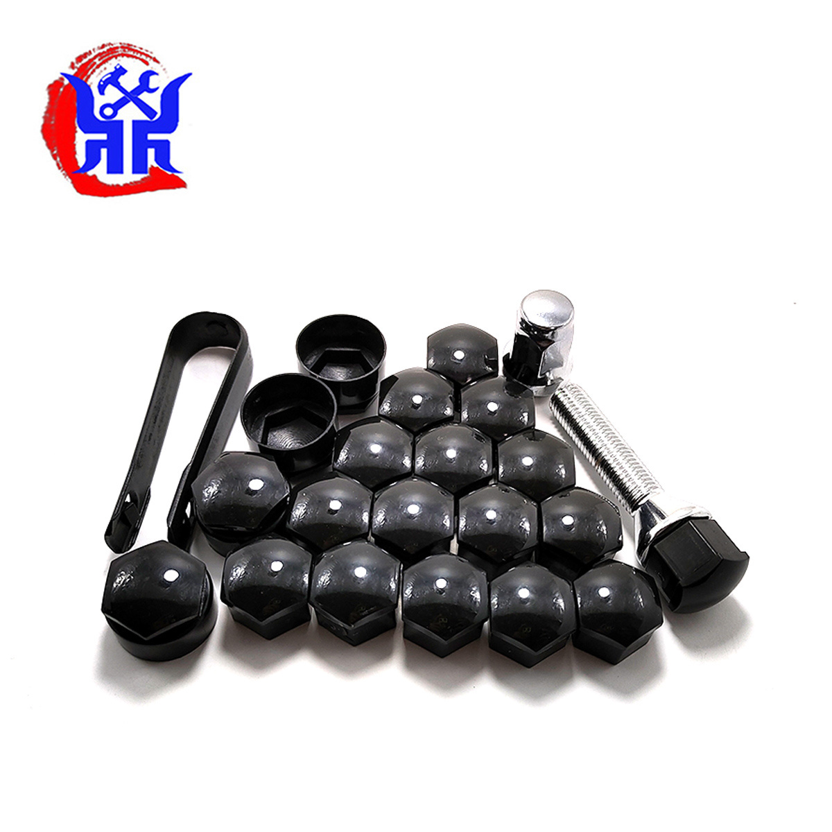 20Pcs 19mm Car Hub Screw Cover Auto Wheel Nut Caps Bolt Rim Accessories Black