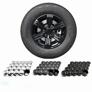 Black Universal Auto Hub Screw Cover Car Wheel Bolt Caps Bolt Rims 21mm For VW BMW AUDI BENZ SKODA