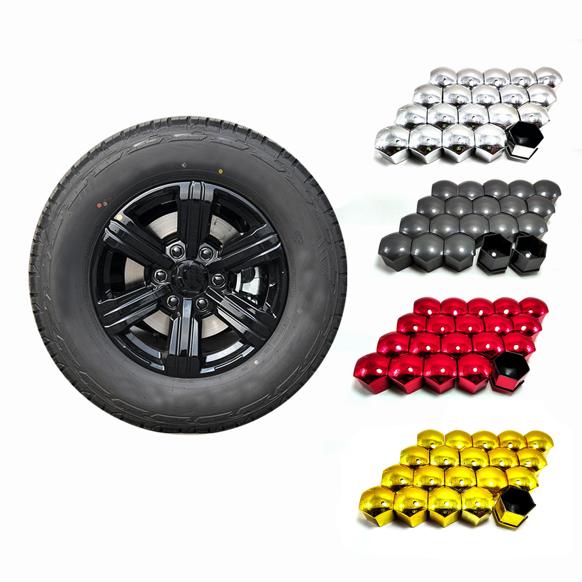 New 20Pcs 17/19/21mm Car Wheel Nut Bolt Head Cover Cap Protective Bolt Caps Exterior Decoration Protecting Bolt Rims Screws Plug