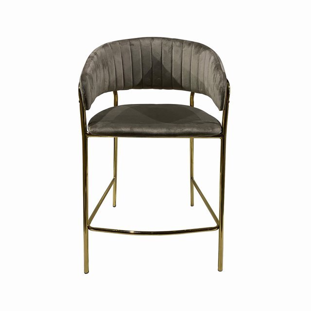 Dining Furniture Wholesale Nordic Luxury Modern Breakfast Chairs Velvet Leather High Counter Bar Stools Fabric Bar Chairs