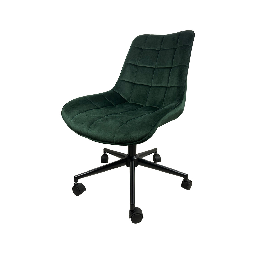 Dining Furniture High Quality Nylon 5 Star Base with Castors Velvet Upholstered Seat Swivel Office Chair