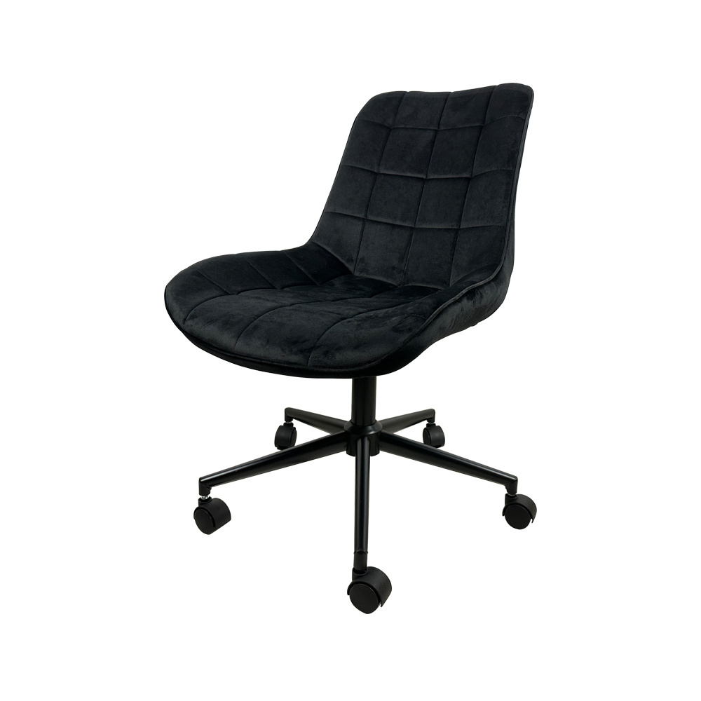 Dining Furniture High Quality Nylon 5 Star Base with Castors Velvet Upholstered Seat Swivel Office Chair