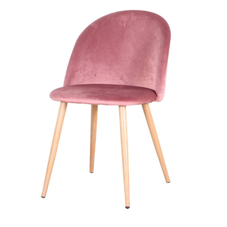 Luxury Modern Pink Arm Chair Cafe Restaurant Makeup Dining Room Furniture Velvet Dining Chair