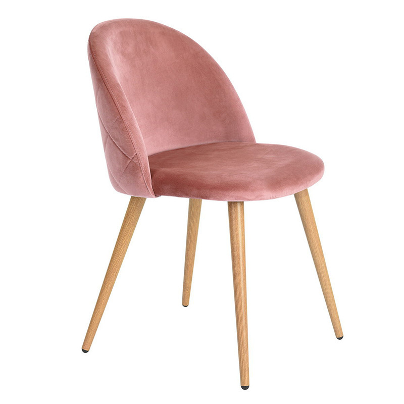 Luxury Modern Pink Arm Chair Cafe Restaurant Makeup Dining Room Furniture Velvet Dining Chair