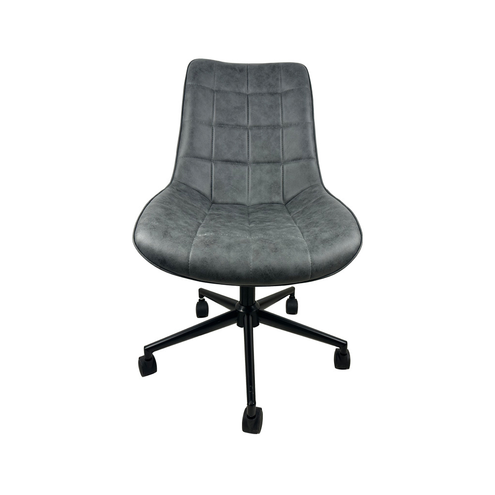 Dining Furniture  Home Upholstered Armchair with Silver Velvet Wheels Office Chair on Casters