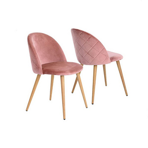 Luxury Modern Pink Arm Chair Cafe Restaurant Makeup Dining Room Furniture Velvet Dining Chair