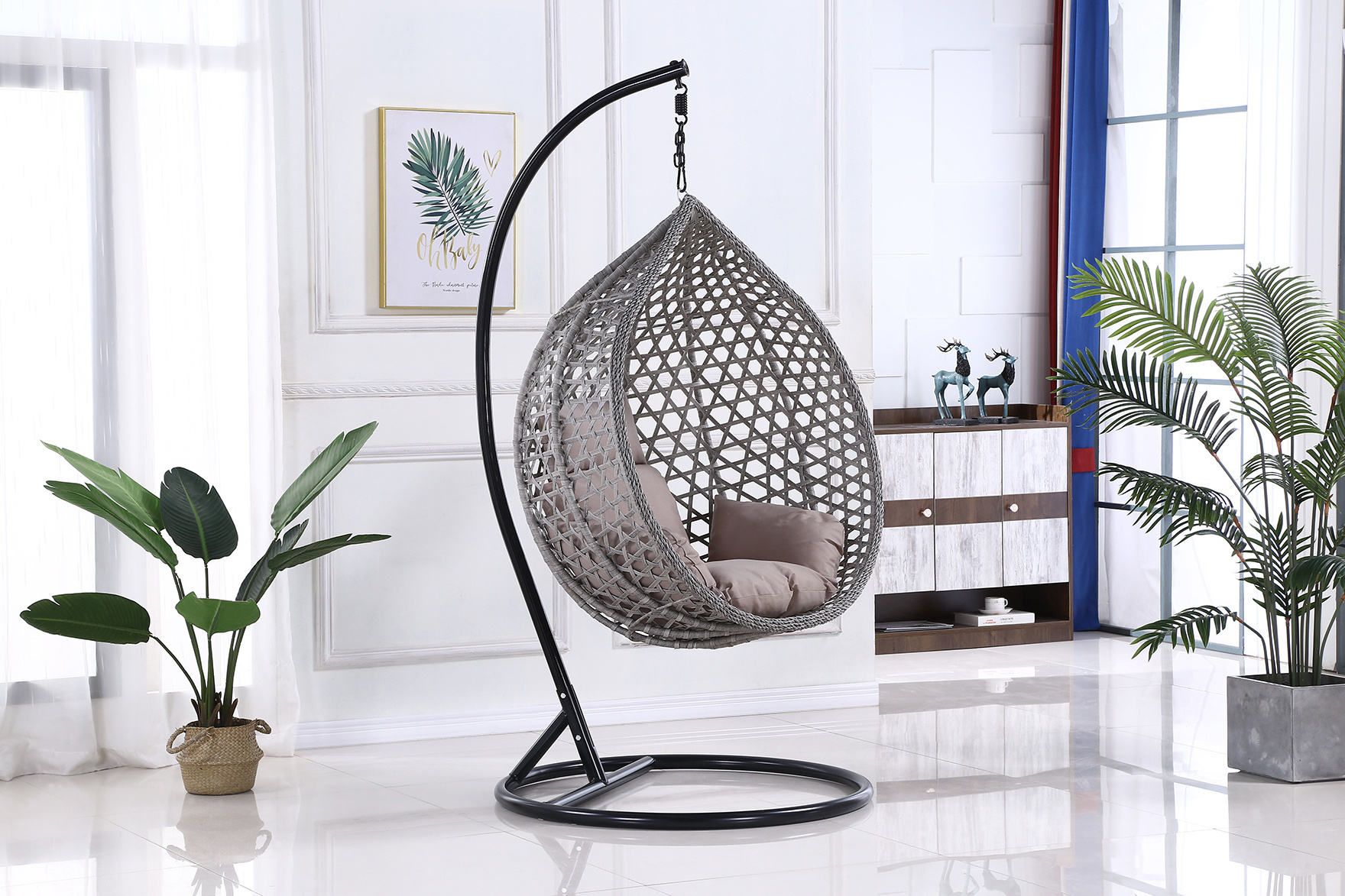 Factory Wholesale High-Quality Low-Price Outdoor Chair Rattan Basket Chair with Foldable Basket Rattan Chair