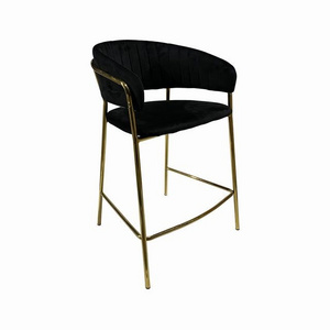 Dining Furniture Wholesale Nordic Luxury Modern Breakfast Chairs Velvet Leather High Counter Bar Stools Fabric Bar Chairs