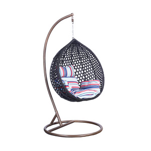 Topsales Indoor Outdoor Garden Rettan Chair Metal frame Headrest Foldable Basket Rattan Basket Swing Chair