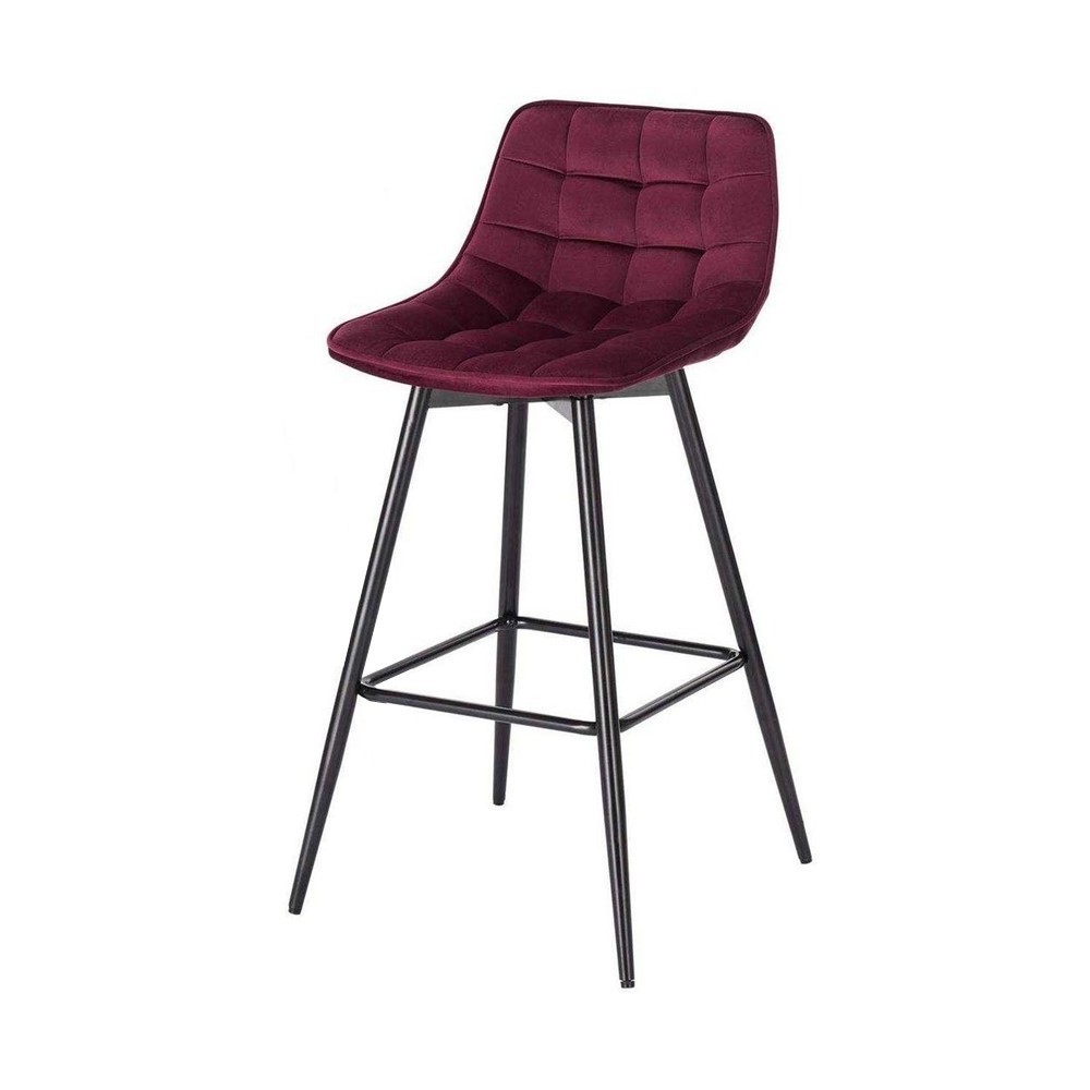 Modern Velvet Fabric Fashion Design Bar Chair High Bar Stools with Backrest