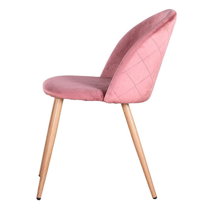 Luxury Modern Pink Arm Chair Cafe Restaurant Makeup Dining Room Furniture Velvet Dining Chair