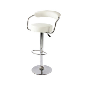 Factory Direct Supply 360 Swivel Modern PU Leather Seat with Plated Iron Stainless Base Swivel Bar Chair High Bar Stool