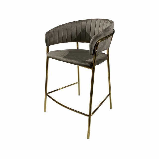 Dining Furniture Wholesale Nordic Luxury Modern Breakfast Chairs Velvet Leather High Counter Bar Stools Fabric Bar Chairs