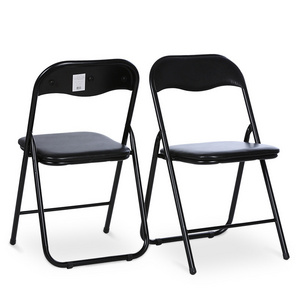 Wholesale Commercial Stackable Metal Folding Chair for Wedding Party Events Indoor Outdoor Folding Chairs with Cushions