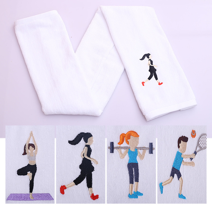 100%Cotton Logo Embroidered Zip Pocket Gym Sport Towels Tissue Towel