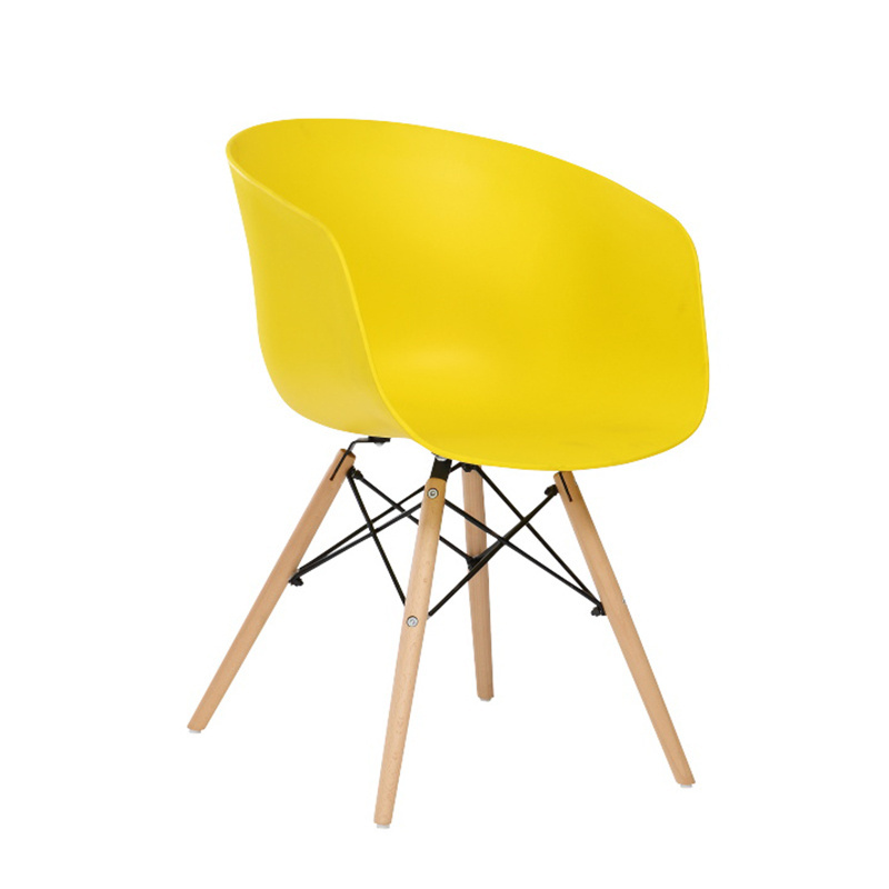 DLC-P037  Lowest price and Best selling  Plastic Furniture chair Dinner Chair Make with plastic resin with beech wooden legs