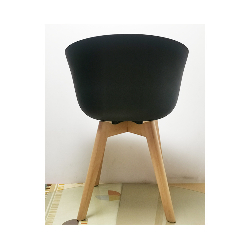 DLC-P039  Sillaplastica high quality Plastic Furniture chair Dinner Chair Make with plastic resin with beech wooden legs