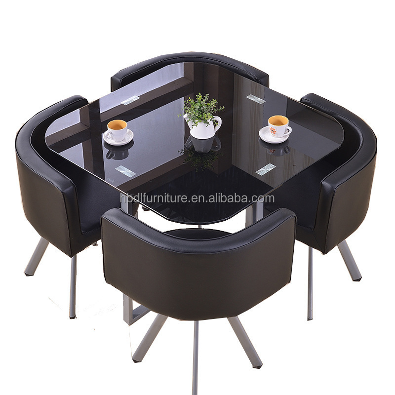 Hot sales and lowest price 4 chairs with 1 table set for fast food restaurant and bar home dining room