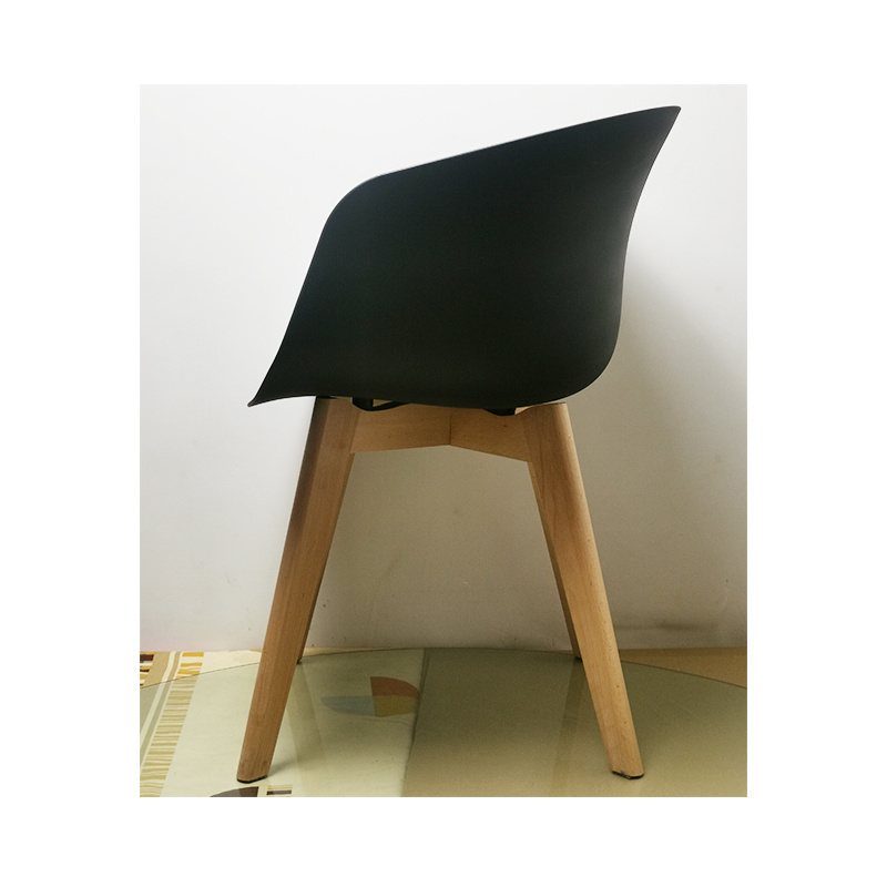 DLC-P039  Sillaplastica high quality Plastic Furniture chair Dinner Chair Make with plastic resin with beech wooden legs