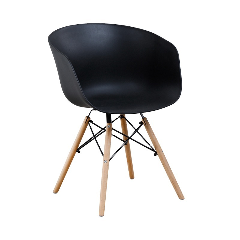 DLC-P037  Lowest price and Best selling  Plastic Furniture chair Dinner Chair Make with plastic resin with beech wooden legs