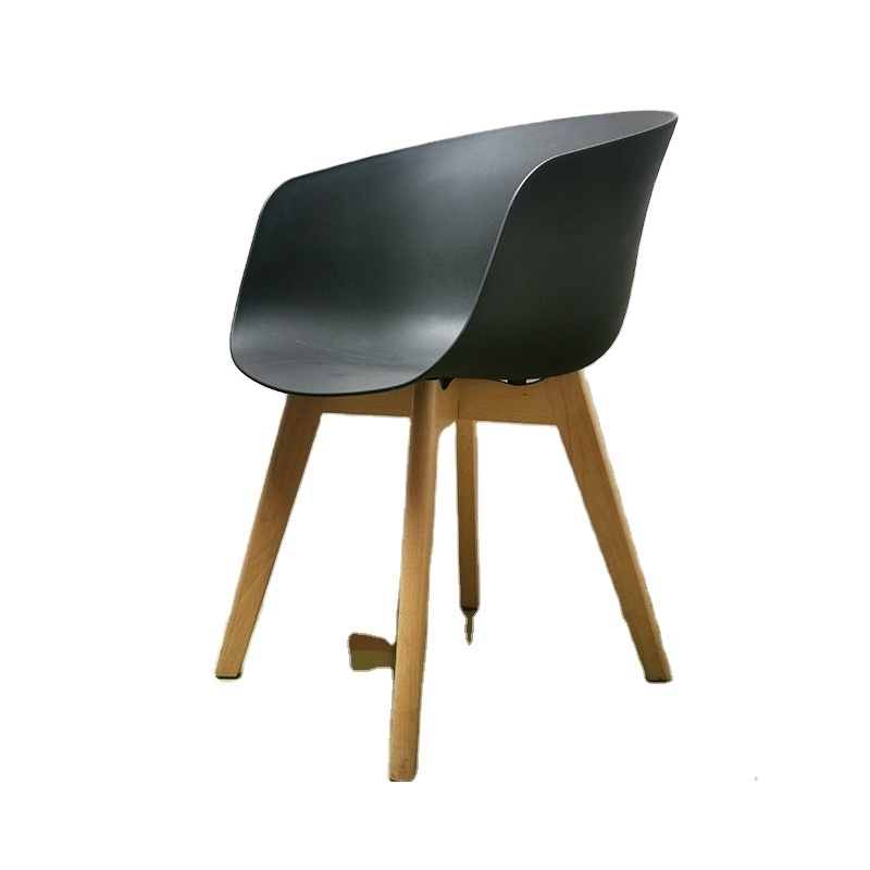 DLC-P039  Sillaplastica high quality Plastic Furniture chair Dinner Chair Make with plastic resin with beech wooden legs