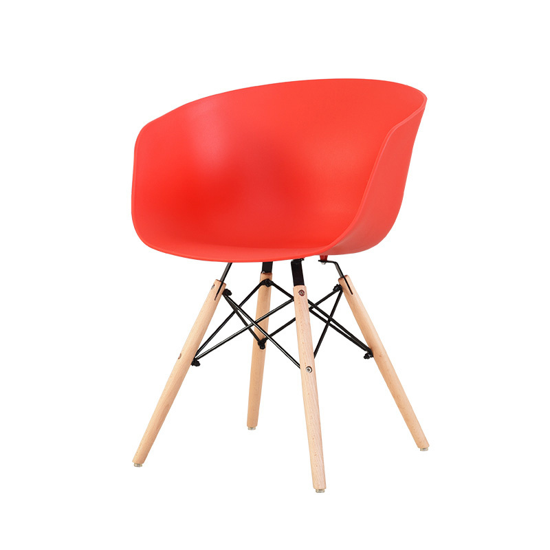 DLC-P037  Lowest price and Best selling  Plastic Furniture chair Dinner Chair Make with plastic resin with beech wooden legs