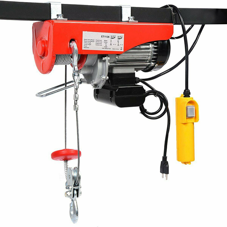 300kg AC 220V/230V/240V 50/60Hz electric hoist wire rope winch hoist 12m wireless remote control mini hoist home use factory use