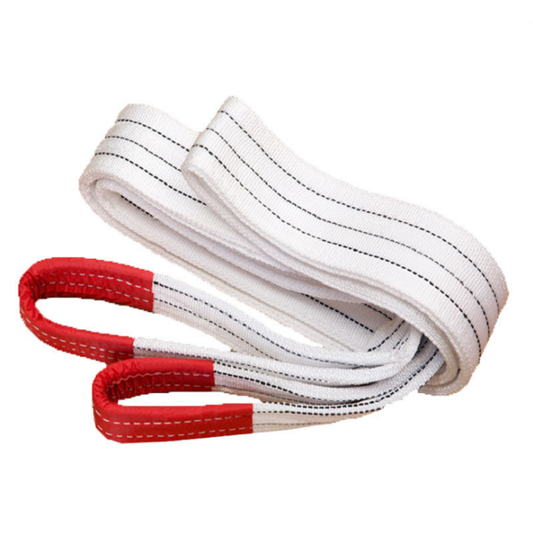 Factory Made 5 ton 125mm eye - eye Polyester Flat Woven Duplex Industrial Lifting Webbing Sling Belt