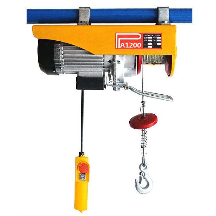 300kg AC 220V/230V/240V 50/60Hz electric hoist wire rope winch hoist 12m wireless remote control mini hoist home use factory use