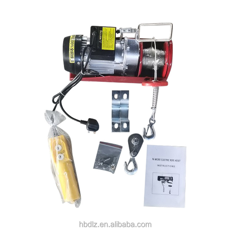 Mini 1000kg 1200kg 400kg 800 kg 500kg 125kg 300kg 200kg Small Wire Rope Electric Winch Hoist