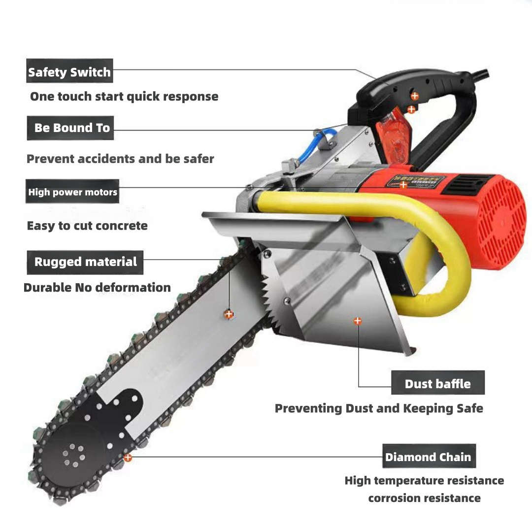 .Cutting Depth 48cm/18.89inPortable Wall Cutter  High Quality   Diamond Chain Concrete Saw