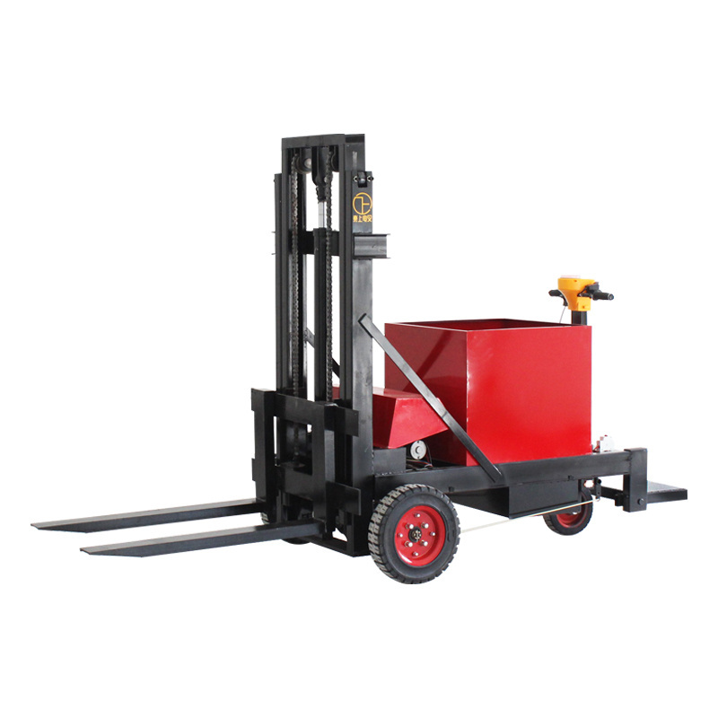 Station driven electric forklift stacker loader 0.8t automatic lifting stacker