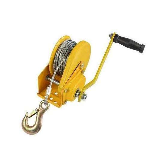 Orange heavy duty manual RV trailer boat winch with hook crank cable gear winch hand winch